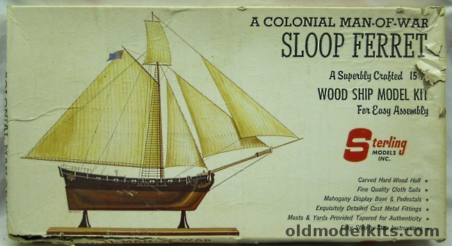 Sterling Sloop Ferret Colonial Man-Of-War, D8 plastic model kit